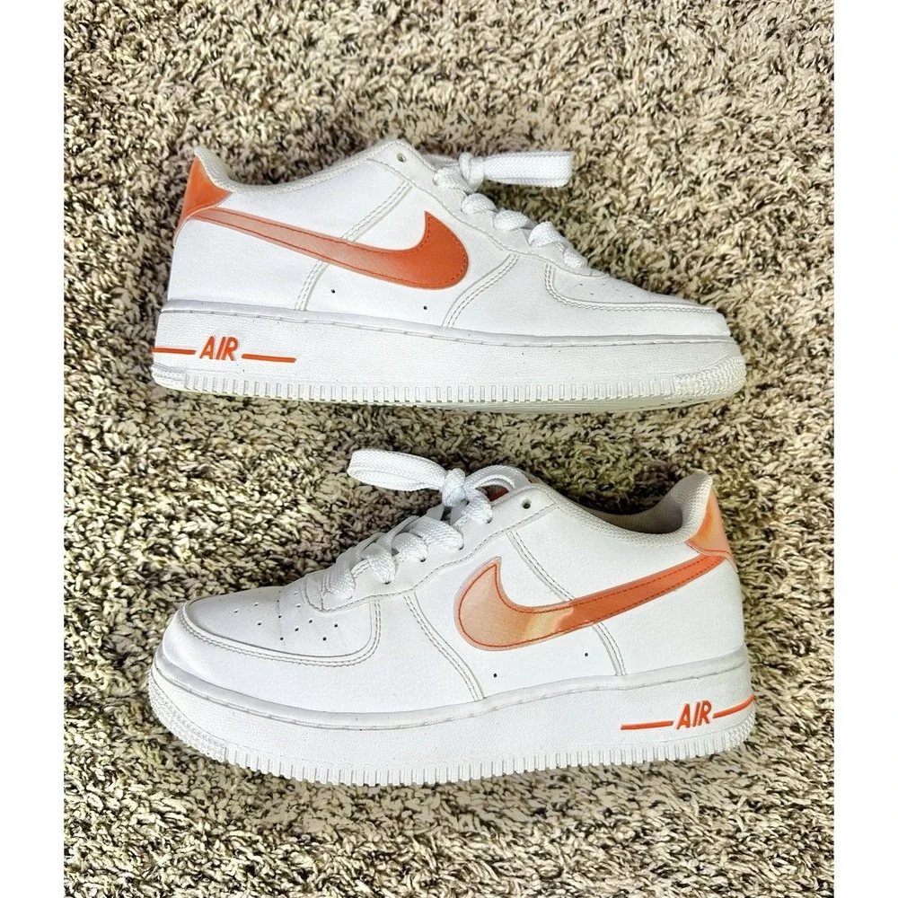 Nike Air Force 1 Next Nature Size 6.5Y White Orange AF1 Casual FJ4669 100 - Picture 2 of 9